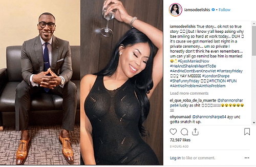 Deelishis Shoots Her Shot at Shannon Sharpe and IG Explodes: ‘We Got Married Last Night’