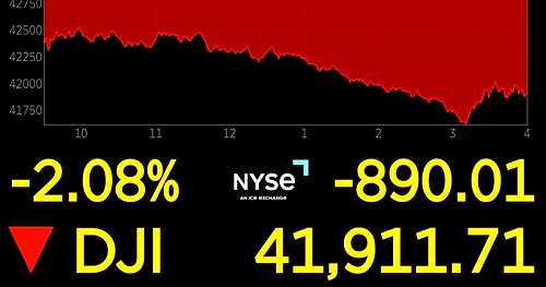 U.S. stocks fall as recession fears grow
