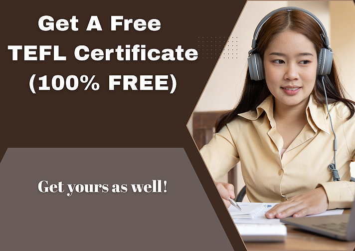 Free TEFL Course.Apply for a free TEFL course; there are no hidden fees. Furthermore; this free...