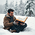 Post: Men Reading in Winter Snow